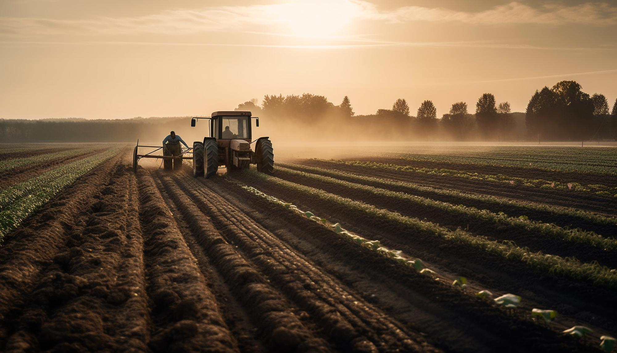 Tractor on field